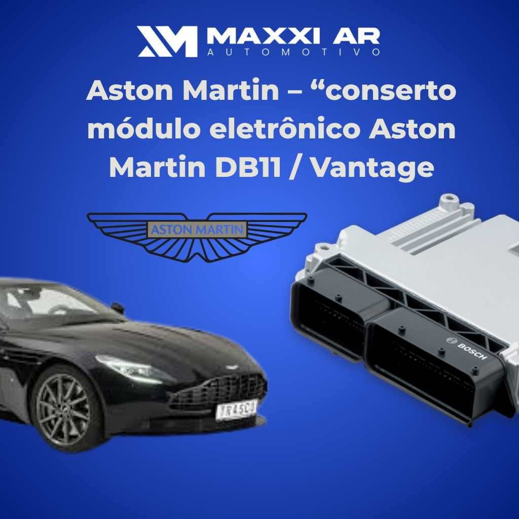 Técnico realizando Reparo Módulo Eletrônico Aston Martin DB11 / Vantage (Módulo de Injeção) em laboratório