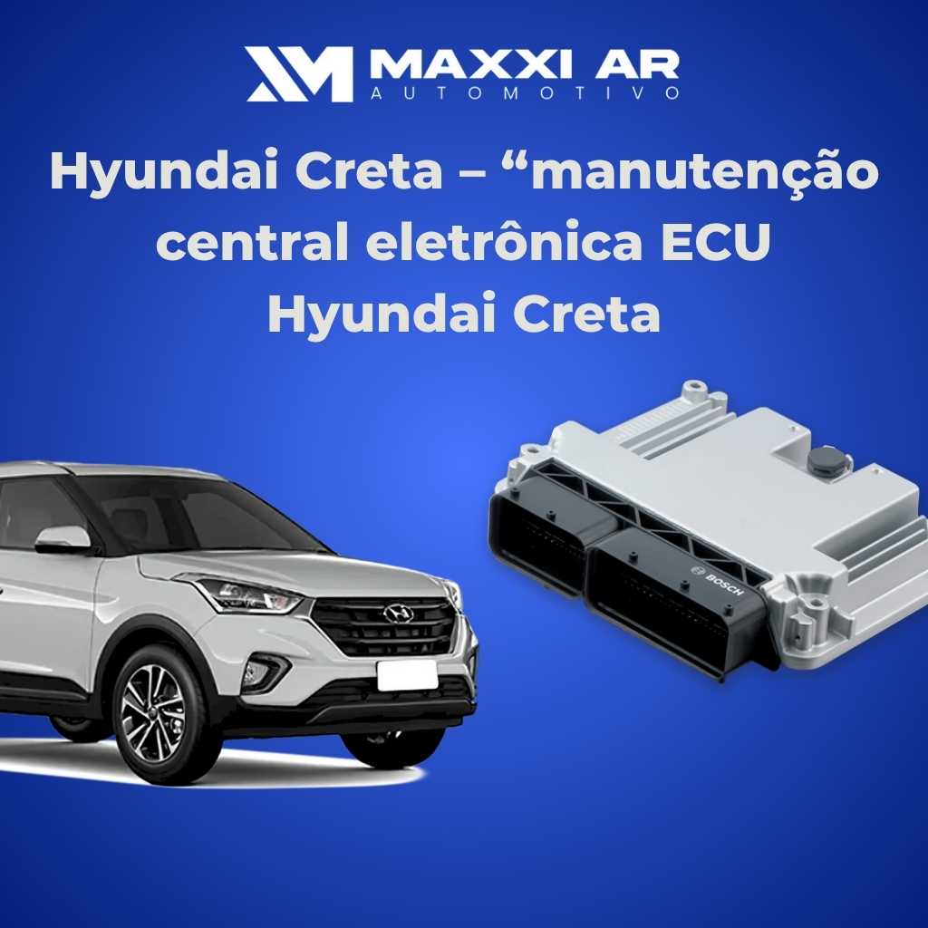 Técnico realizando Manutenção Central Eletrônica ECU Hyundai Creta (Módulo de Injeção) em bancada