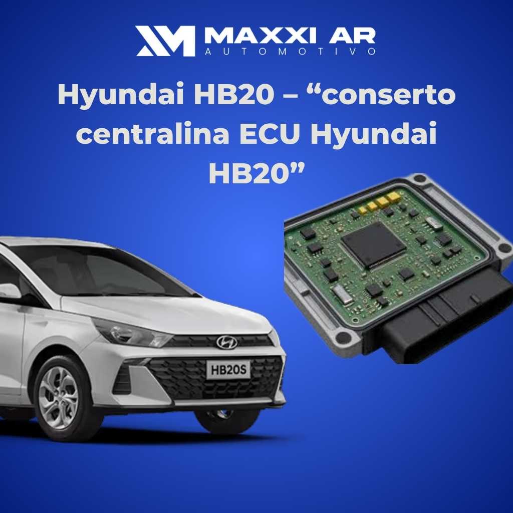 Técnico realizando Conserto Centralina ECU Hyundai HB20 (Módulo de Injeção) em laboratório