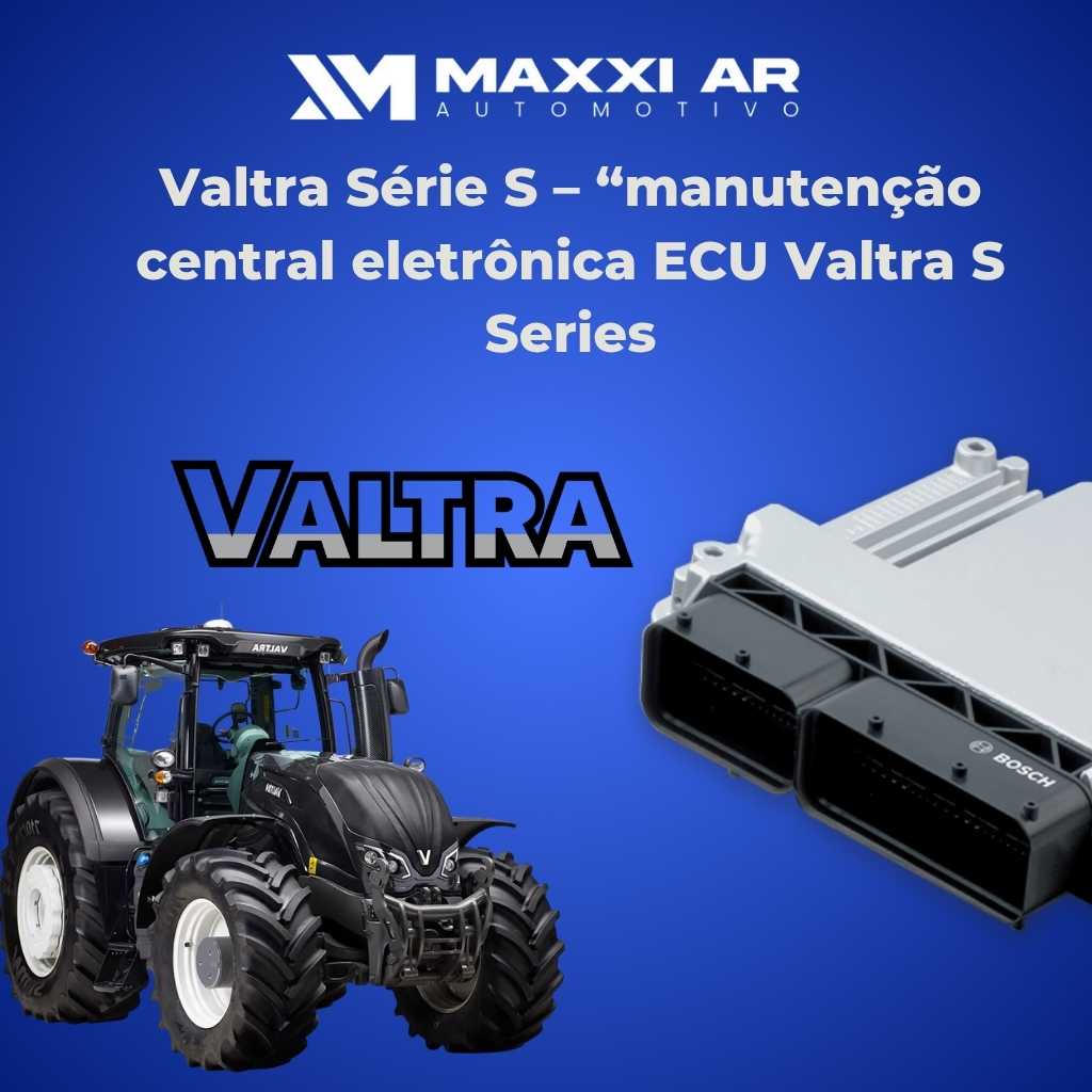 Técnico realizando manutenção na central eletrônica ECU do Trator Valtra S Series (AGCO Power) em laboratório.